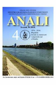 Anali Zavoda za znanstveni i umjetnički rad u Osijeku = Annals of the Institute for Scientific and Art Research Work in Osijek