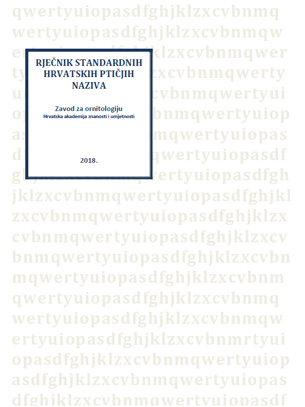NASLOVNICA RJEČNIK STANDARDNIH HRVATSKIH PTIČJIH NAZIVA