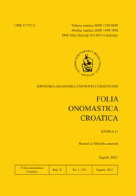 Folia onomastica Croatica.