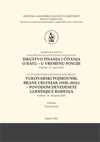 Književno-znanstveni kolokvij Iskustvo pisanja i čitanja o ratu – u vremenu poslije (2019 ; Vukovar) ; Znanstveno-stručni kolokvij Vukovarski pojmovnik: Brane Crlenjak (1930.-2014.) – povodom devedesete godišnjice rođenja (2020 ; Vukovar)