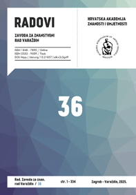 Radovi Zavoda za znanstveni rad Varaždin = Papers of the Institute for Scientific Research Work in Varaždin